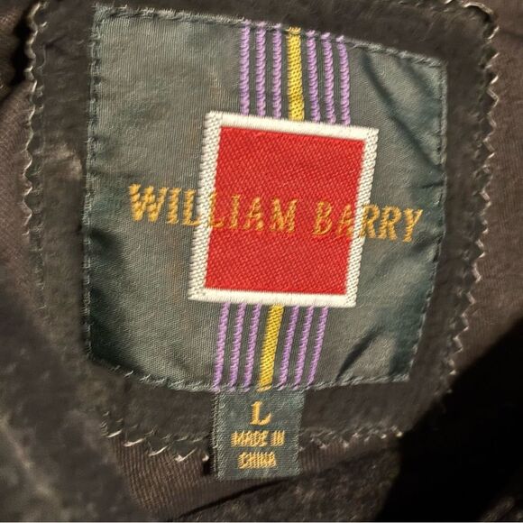 Vintage William Barry Black Suede Leather Button Up Rancher Chore Jacket Sz L - Picture 5 of 6